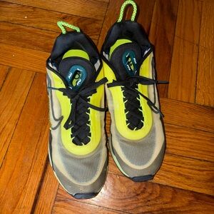 Nike Neon Yellow and Olive Green Athletic Sneakers